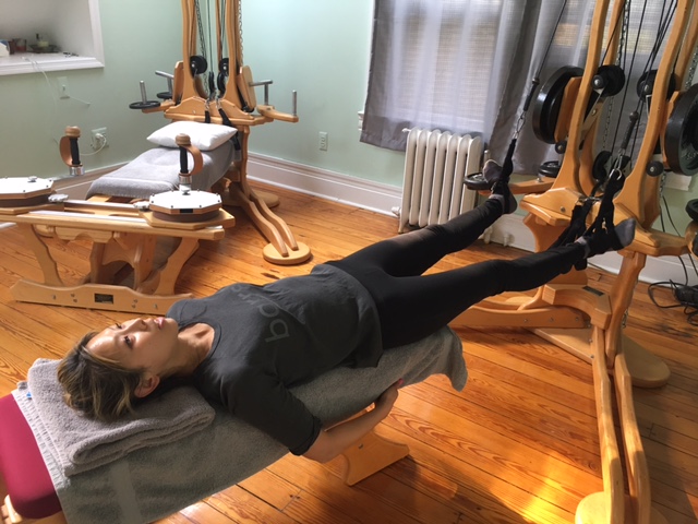 Yours truly testing the apparatus and reaping the benefits!