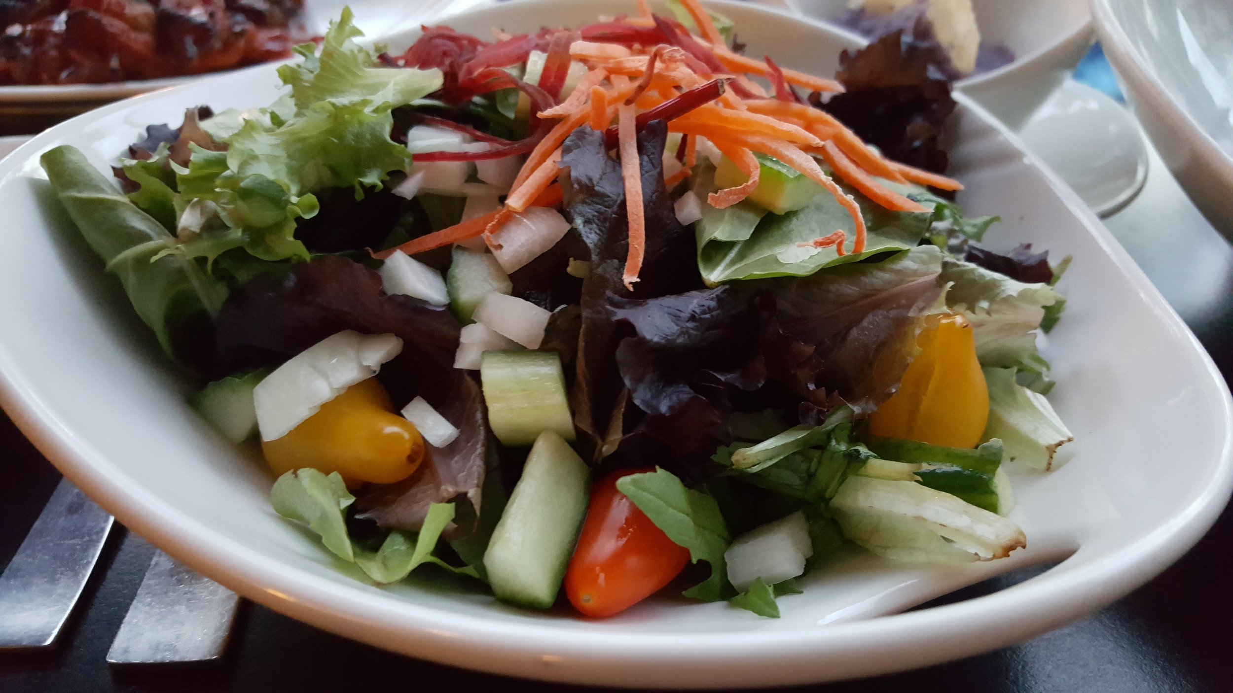 Fresh salad bowl- eating healthy on vacation