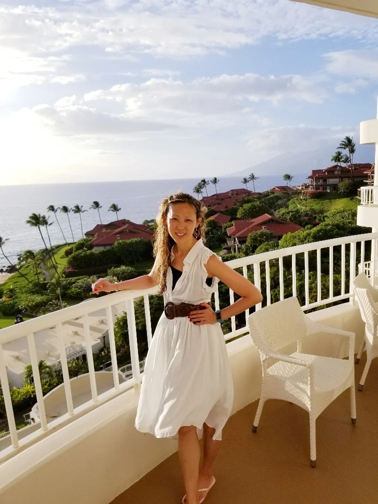View from our room at Fairmont Kea Lani. Birthday attire