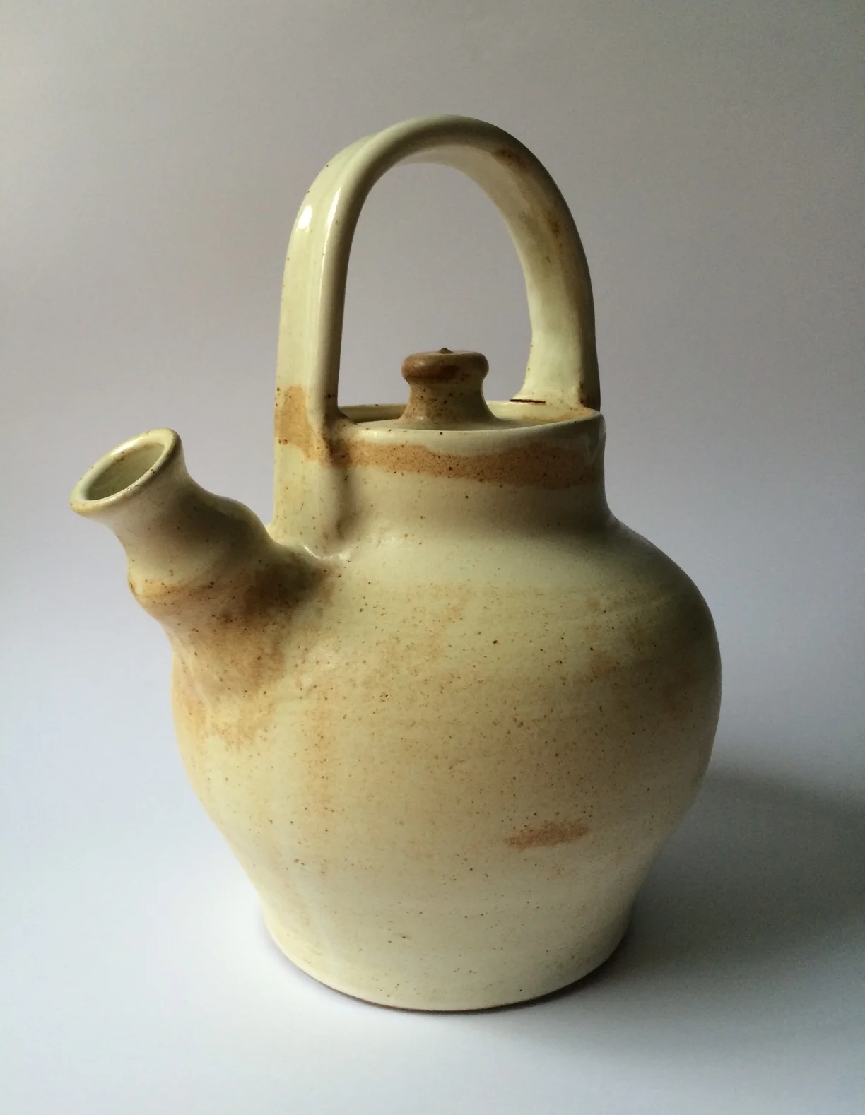 Cream Teapot