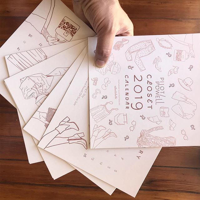Forgot to post this when it was fresh, but here&rsquo;s a calendar we printed for @pilotandpowell designed and illustrated by @smallchalk ! 13 2 color #letterpress prints!
