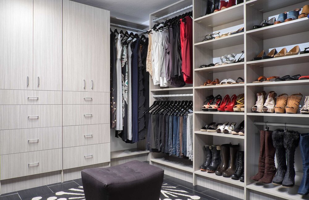 Closets of Tulsa designs flexible, custom storage for every item in your wardrobe. Call us today for a FREE Consultation and 3-D Closet Design.