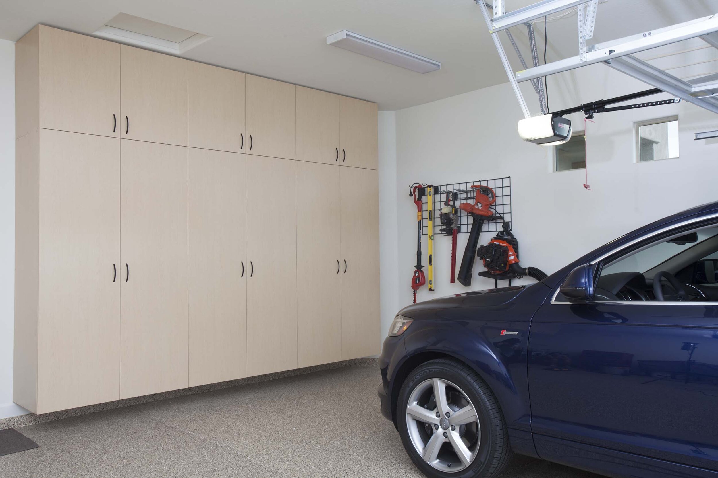 Maple Garage Floor to Ceiling with Blue SUV.jpg