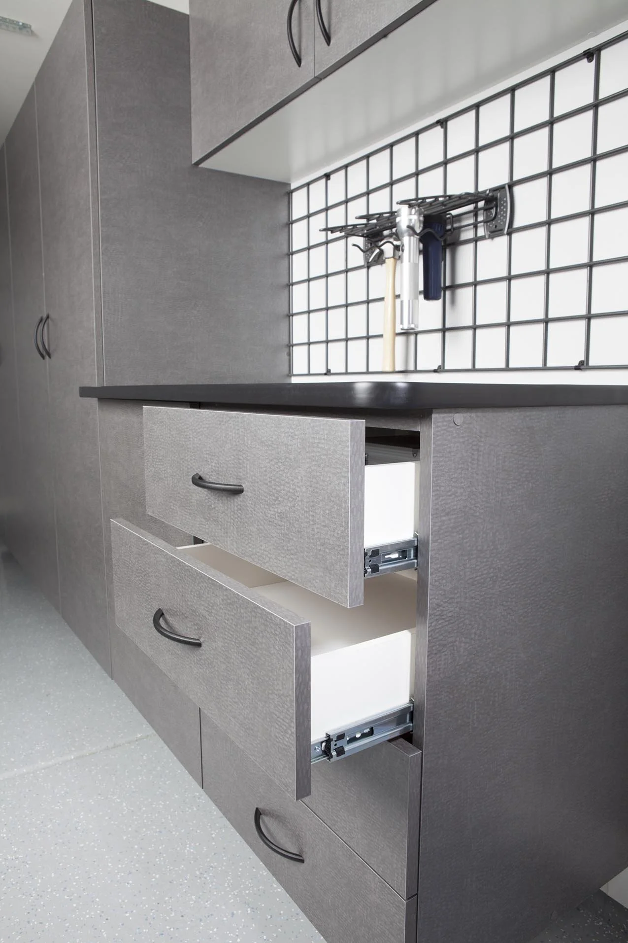 Pewter Workbench with Open Drawers 2012 (1).jpg