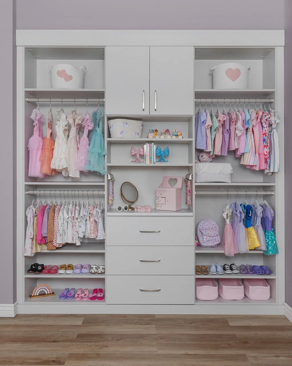 Closets of Tulsa White Children's Closet with Linen Finish
