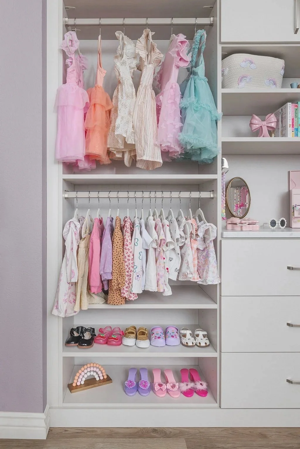 Closets of Tulsa Light Neutral Children's Closet in Linen Finish