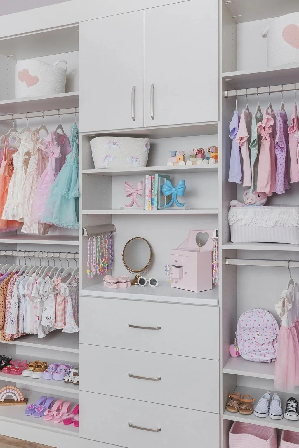 Closets of Tulsa Light Neutral Children's Closet in Linen Finish