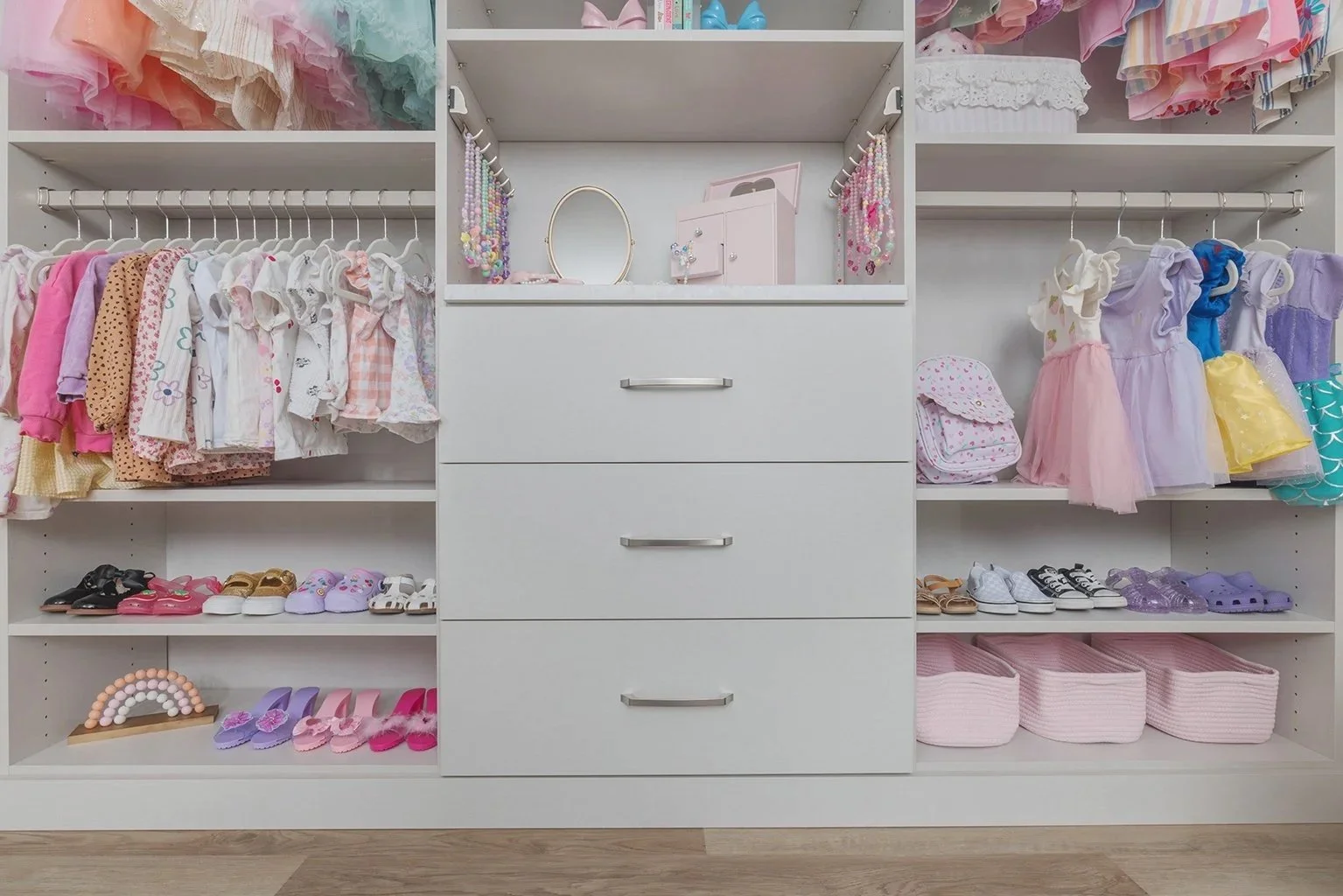 Closets of Tulsa Light Neutral Children's Closet with Linen Finish