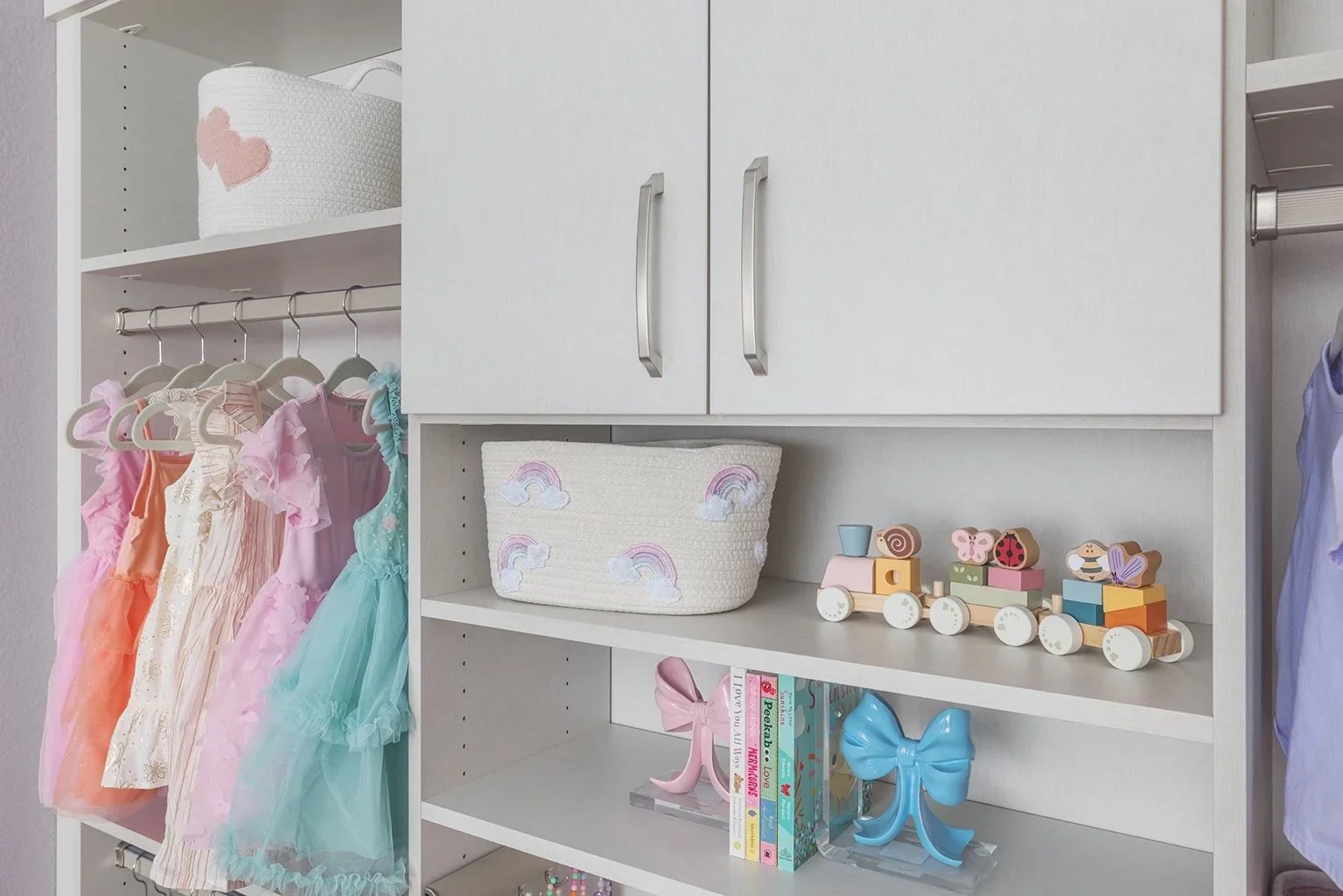 Closets of Tulsa Light Neutral Children's Closet with Linen Finish