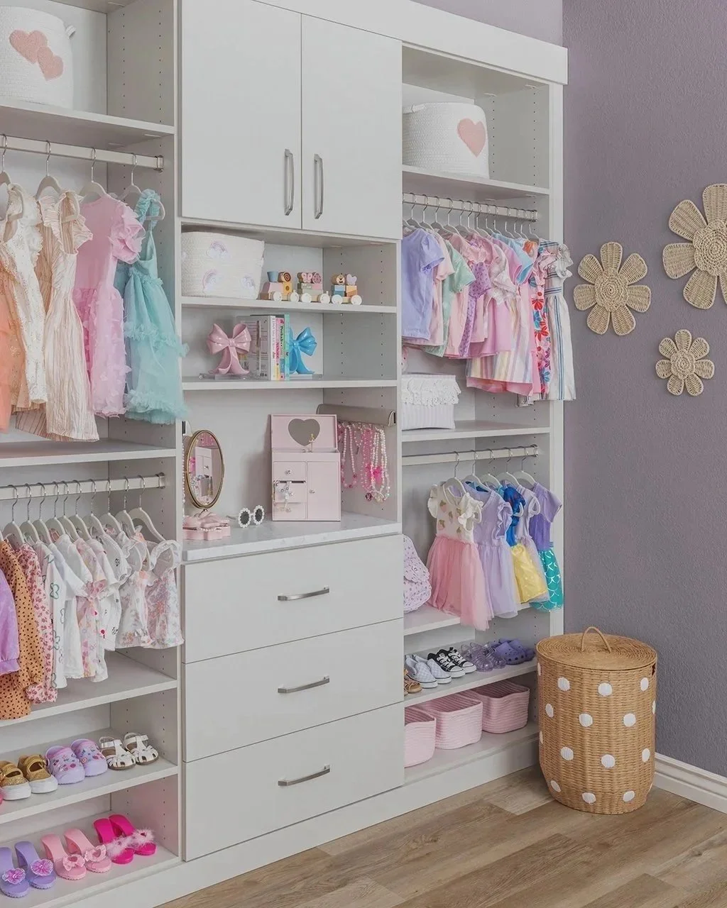 Closets of Tulsa Light Neutral Children's Closet in Linen Finish