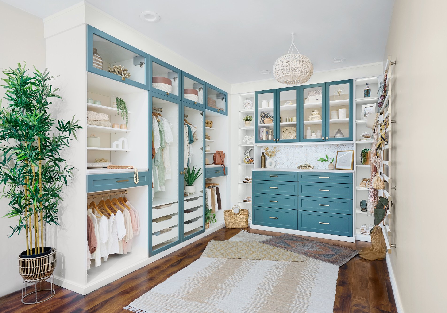 Custom Glass Top Closet Shelves - Transitional - Closet