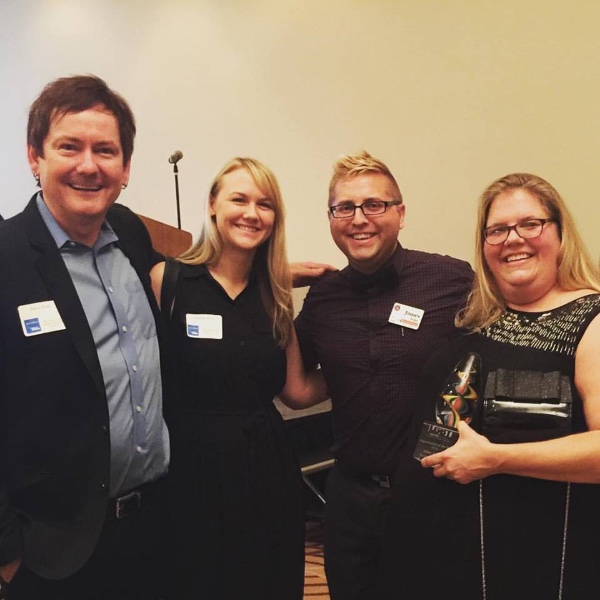Pictured (L-R): Dave Rose, President, Deep South Entertainment; Melanie Rose; James Miller, Executive Director, LGBT Center of Raleigh; Amy Cox, Partner/Manager, Deep South Entertainment.