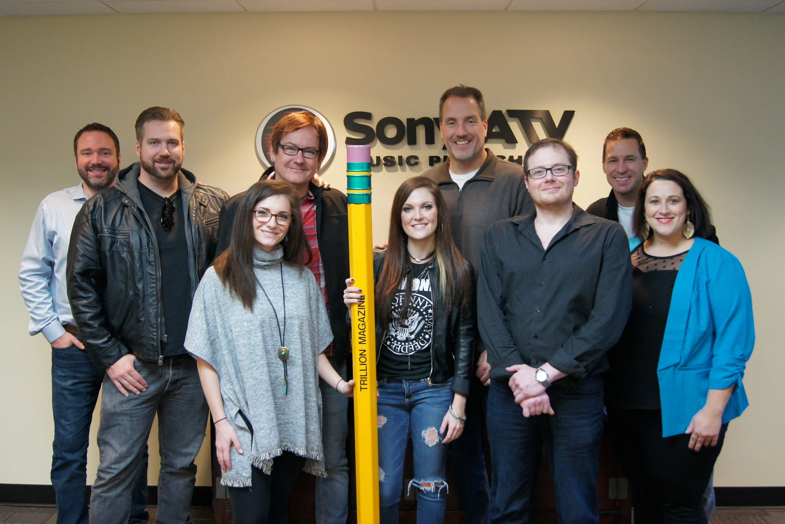 Pictured Left to Right: Josh Van Valkenburg (Sony ATV), Austin Mullins (WME), Mandelyn Monchick (Deep South Entertainment), Dave Rose (Deep South Entertainment), Kasey Tyndall, Tom Luteran (Sony ATV), Noah McPike (Allmon & McPike PLLC), Brad Peterson (Regions), Kari Barnhart (Regions)