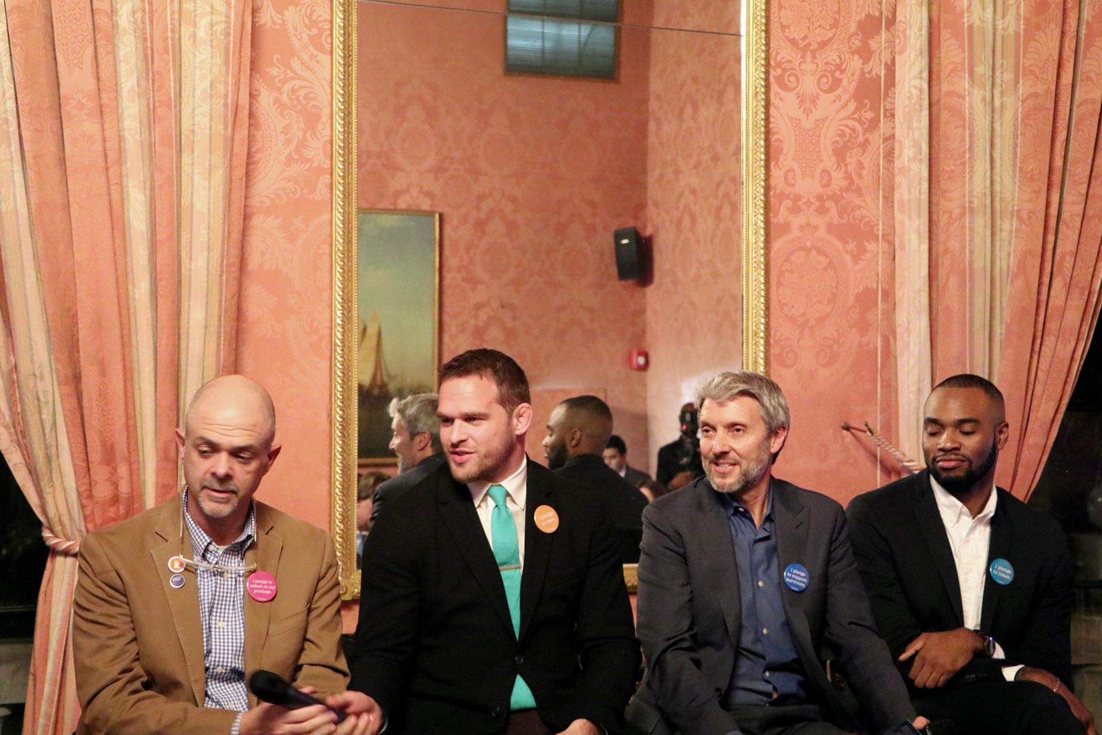 "ManUp: Redefined" Panelists Joe Schmidt of Freedom United, Hudson Taylor of Athlete Ally and Gary Barker and Che Nembgard of Promundo