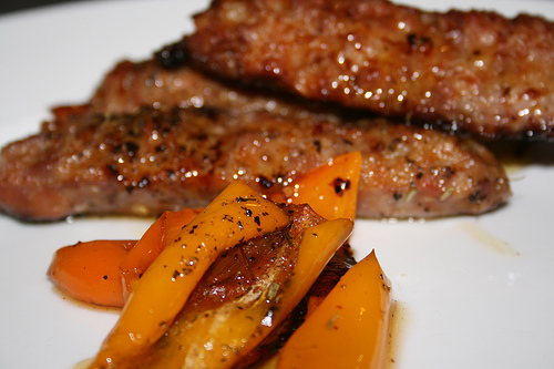 sausage and peppers www.talkoftomatoes.com