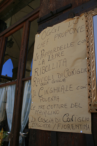 Italian menu