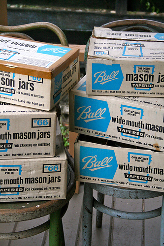 boxes of jars