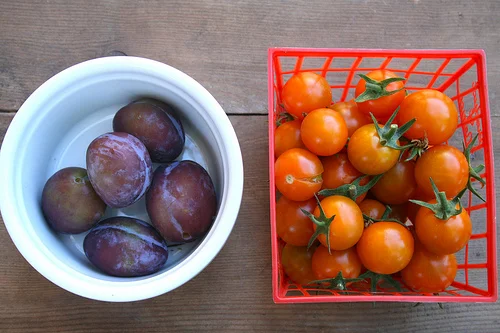 plums and tomatoes