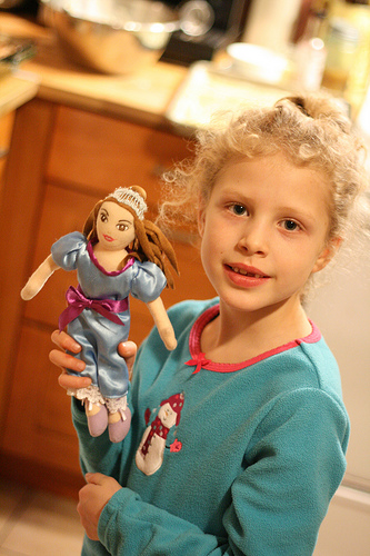 Mia with doll