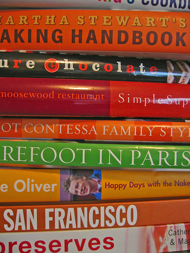 pile of cookbooks