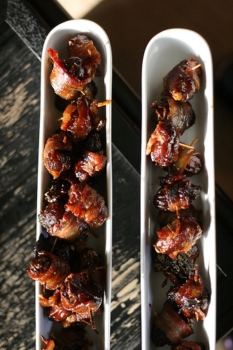 dates with bacon