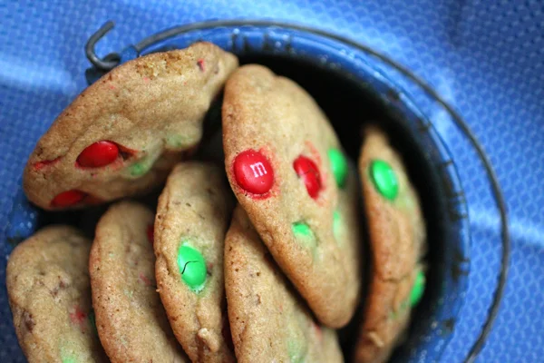 M 'n' M cookie recipe with pecans (double it---you will love the dough!)
