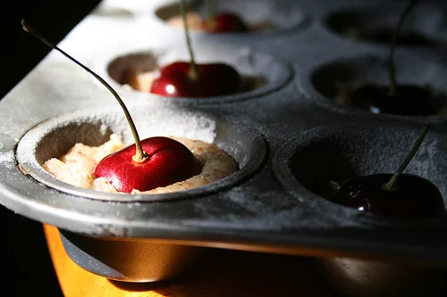 Cherry Almond mini muffins.