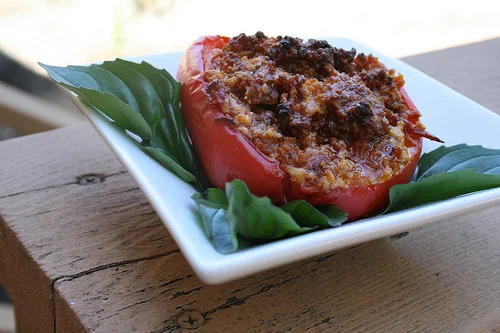 Sausage stuffed Bell Peppers.