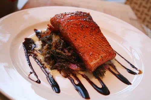 Seared Soy Orange Salmon, with...