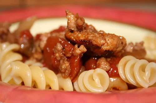 default dinner: sausage and pasta