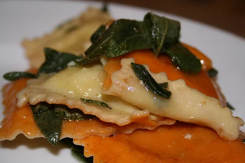 default dinner: brown butter sage ravioli