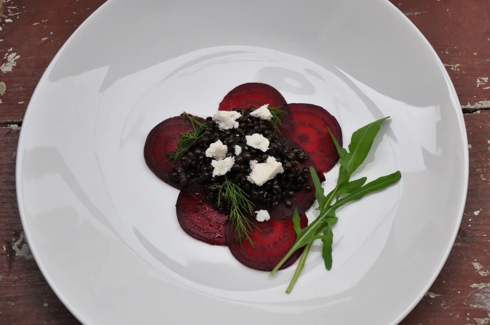 Beetroot Carpaccio with Beluga Lentils Salad – Impress Your Guests
