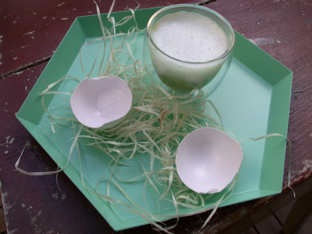 Fresh green pea soup