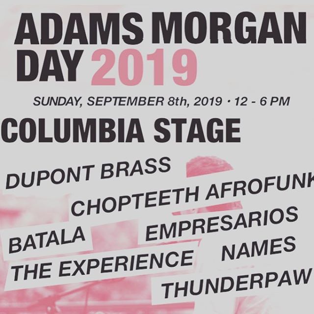 Excited to share the stage with some great bands next Sunday at the 41st annual Adam&rsquo;s Morgan Day festival 🤘🤘