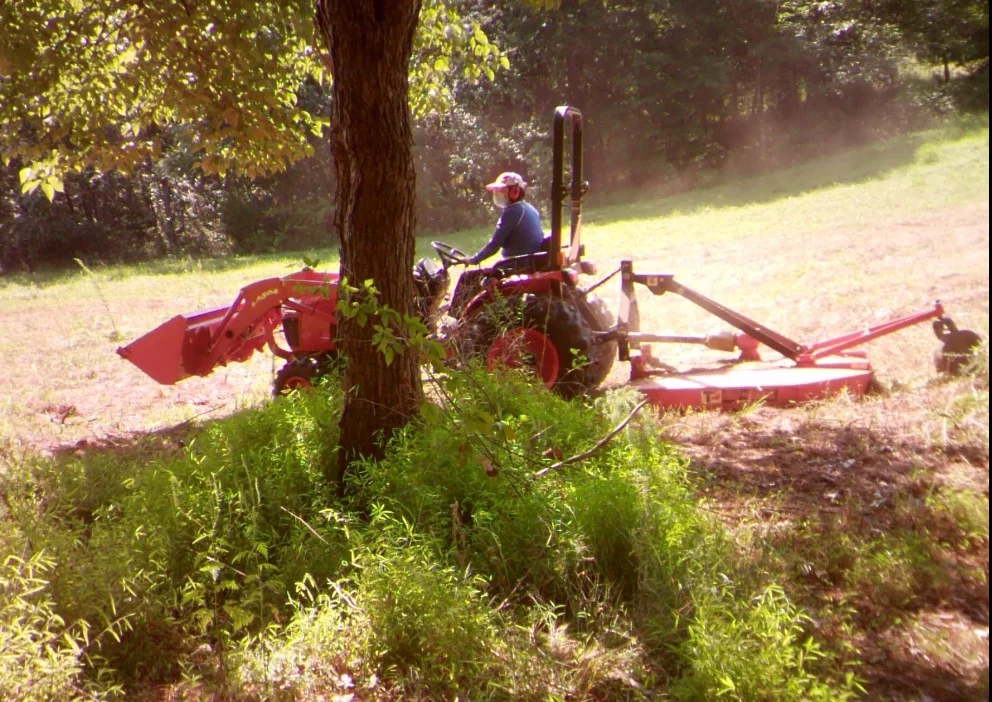 Prepping the field for deer season. If it ever rains we will get a few winter food plots going.