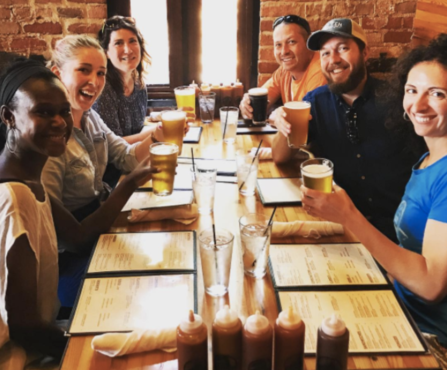Most of the Boxcar team at Slow’s BBQ in Detroit for a field trip during Hacker Fellow