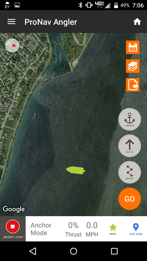 Screenshot of ProNav app