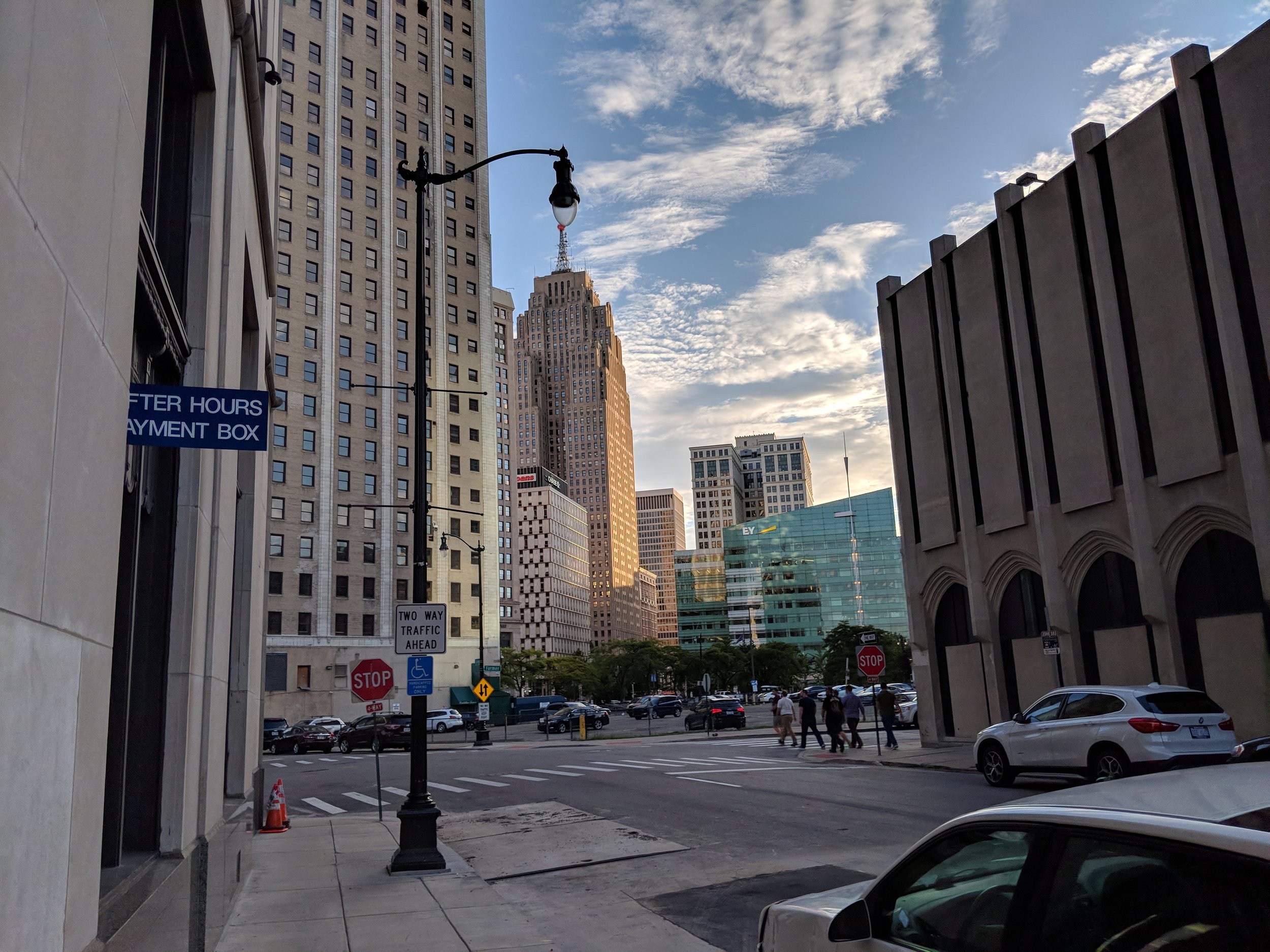 John’s front yard in Downtown Detroit