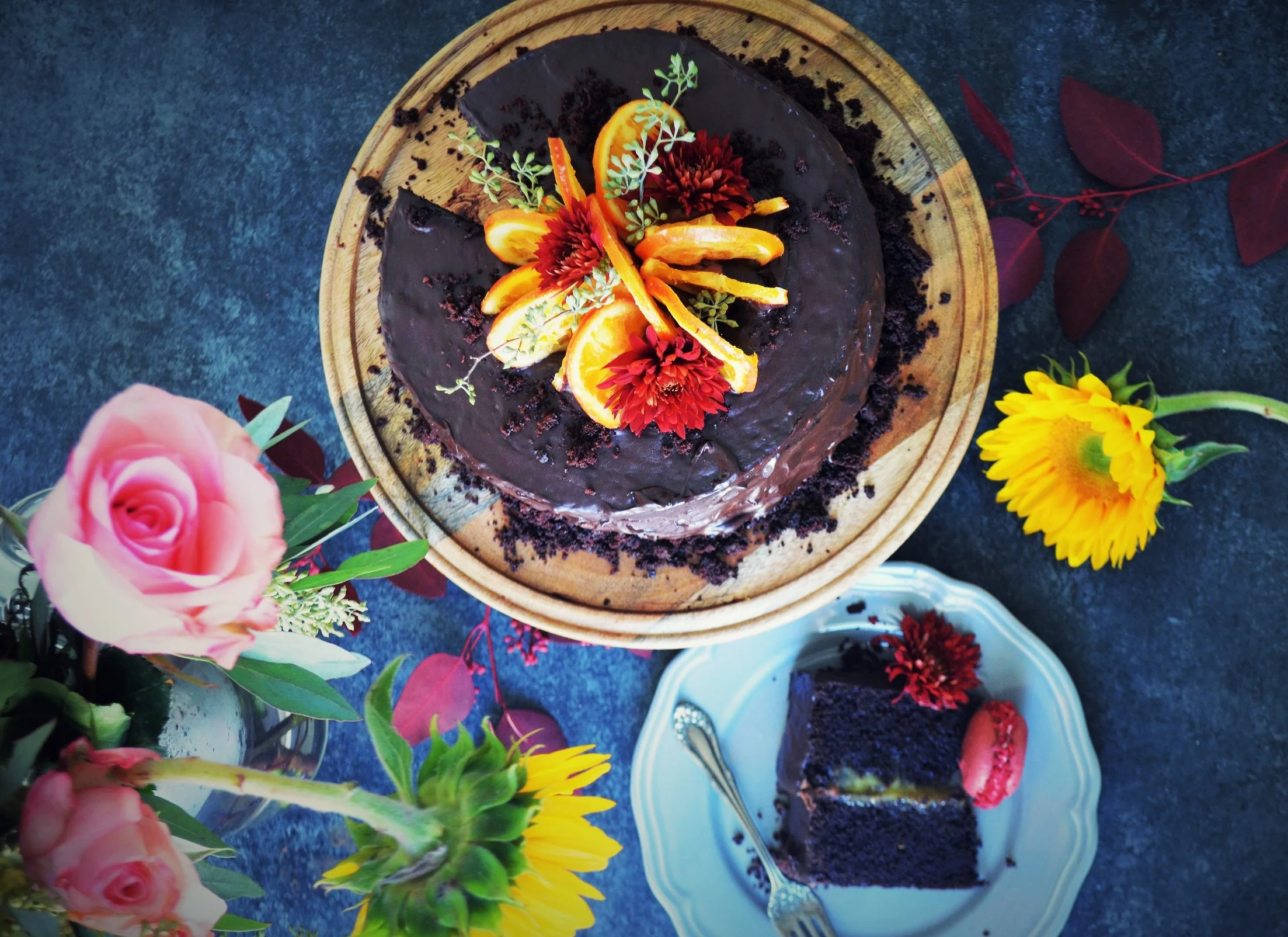 Chocolate Stout Cake with Orange Curd