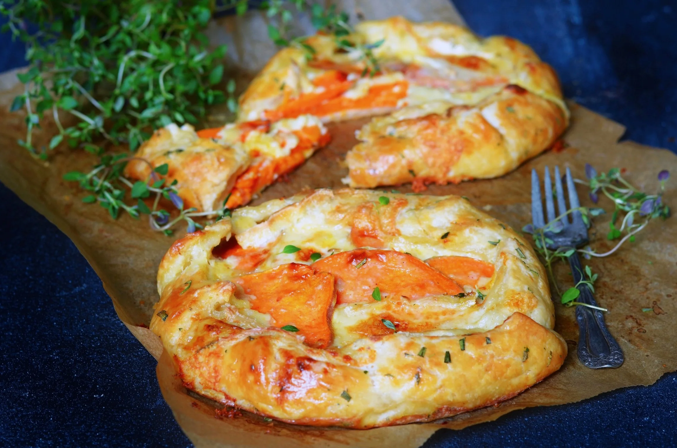Sweet Potato and Brie Gratin Galette