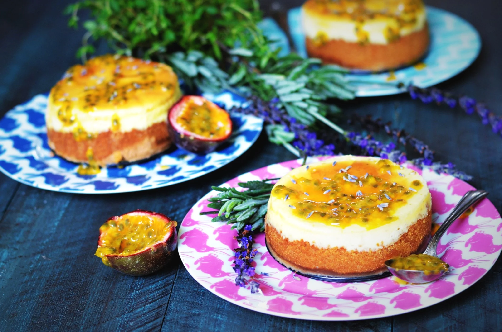 Passionfruit Lavender Cheesecake