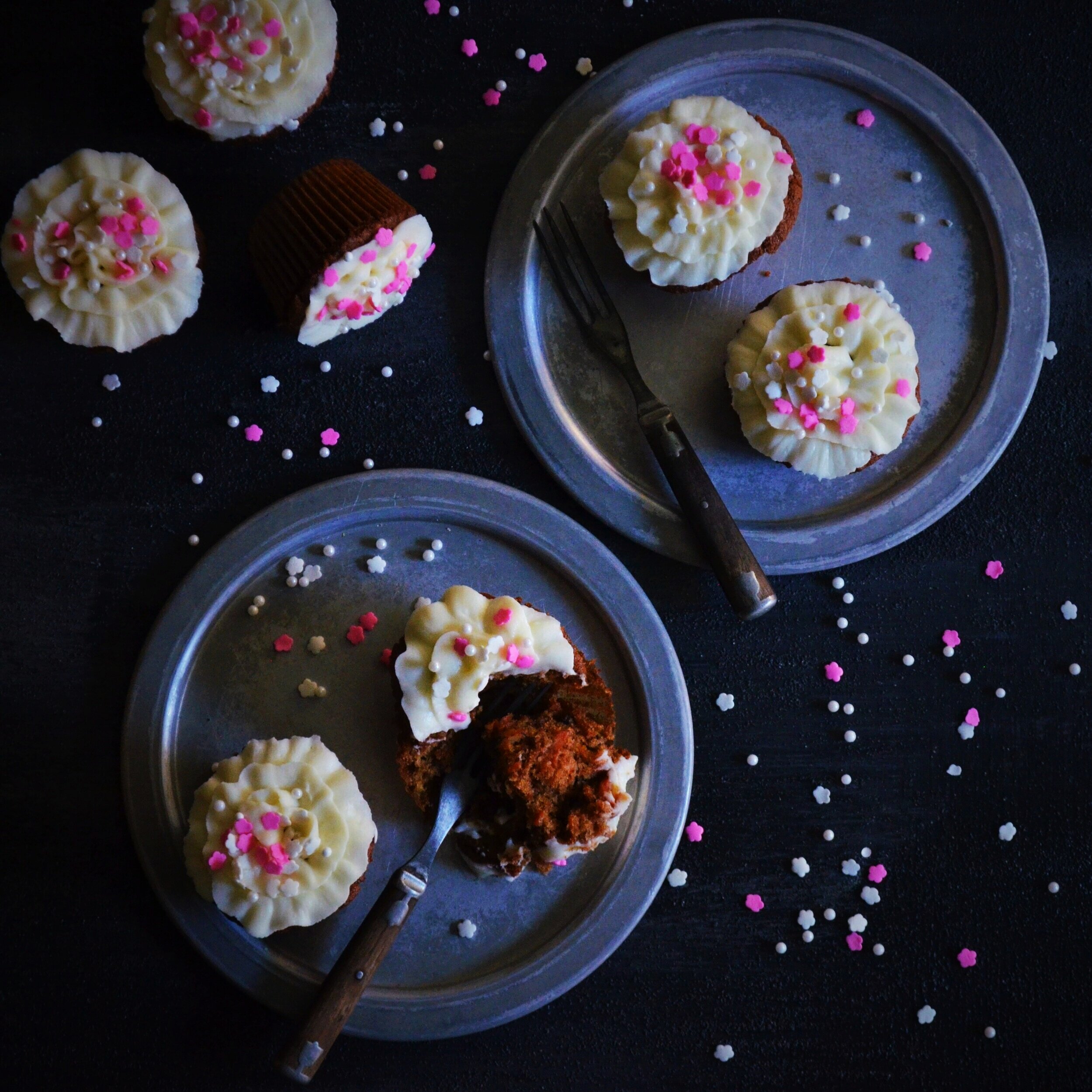 Carrot Cake Cupcakes with Cream Cheese Frosting