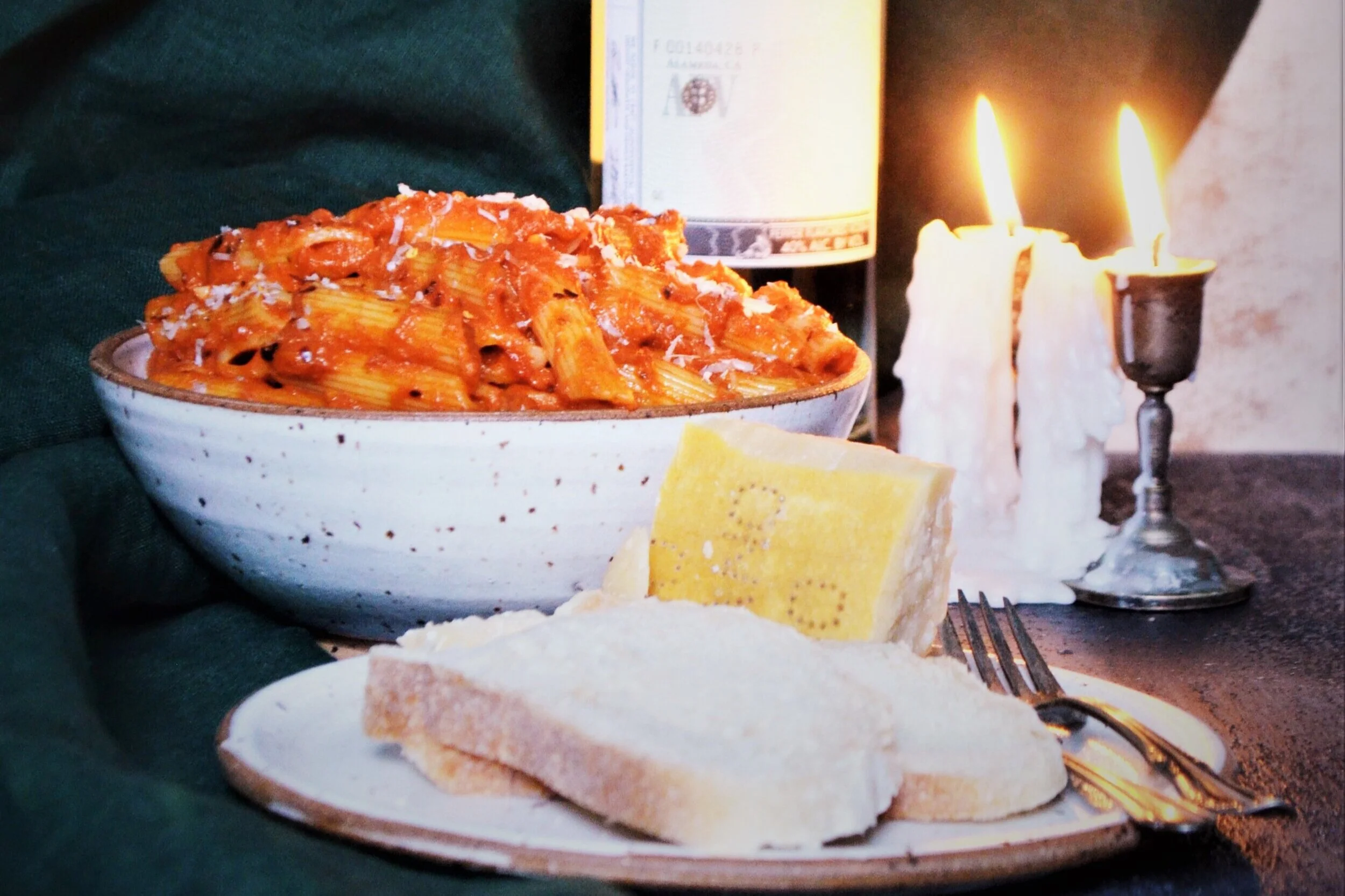 Green Chile-Infused Vodka Sauce with Penne