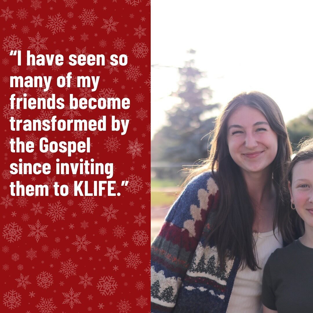 Our Christmas Giving Campaign ends ✨today!✨ We are calling on our KLIFE families to allow us to reach more students in Denver with the Gospel.

To give now, head to the link in our bio, or ➡️ denver.klife.com/give 

The entire KLIFE annual budget is 
