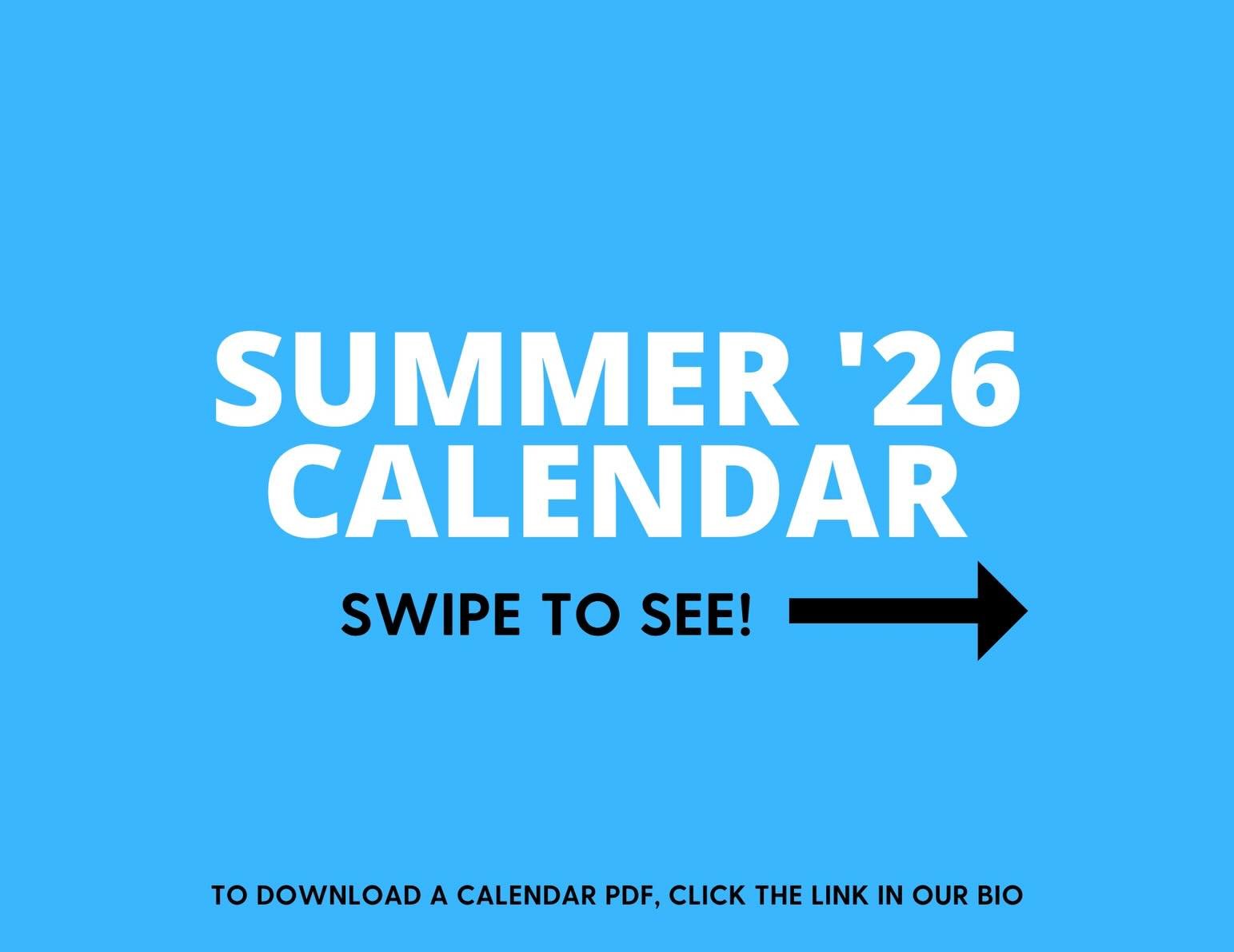 We can&rsquo;t wait to start the Summer with you on June 1st!!! 

Mark your calendar for all the fun things ahead!!!