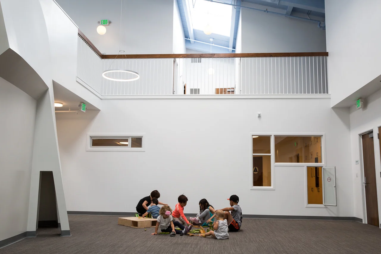 open, modern, white, clean, san francisco school, elementary, architecture, children's space, 