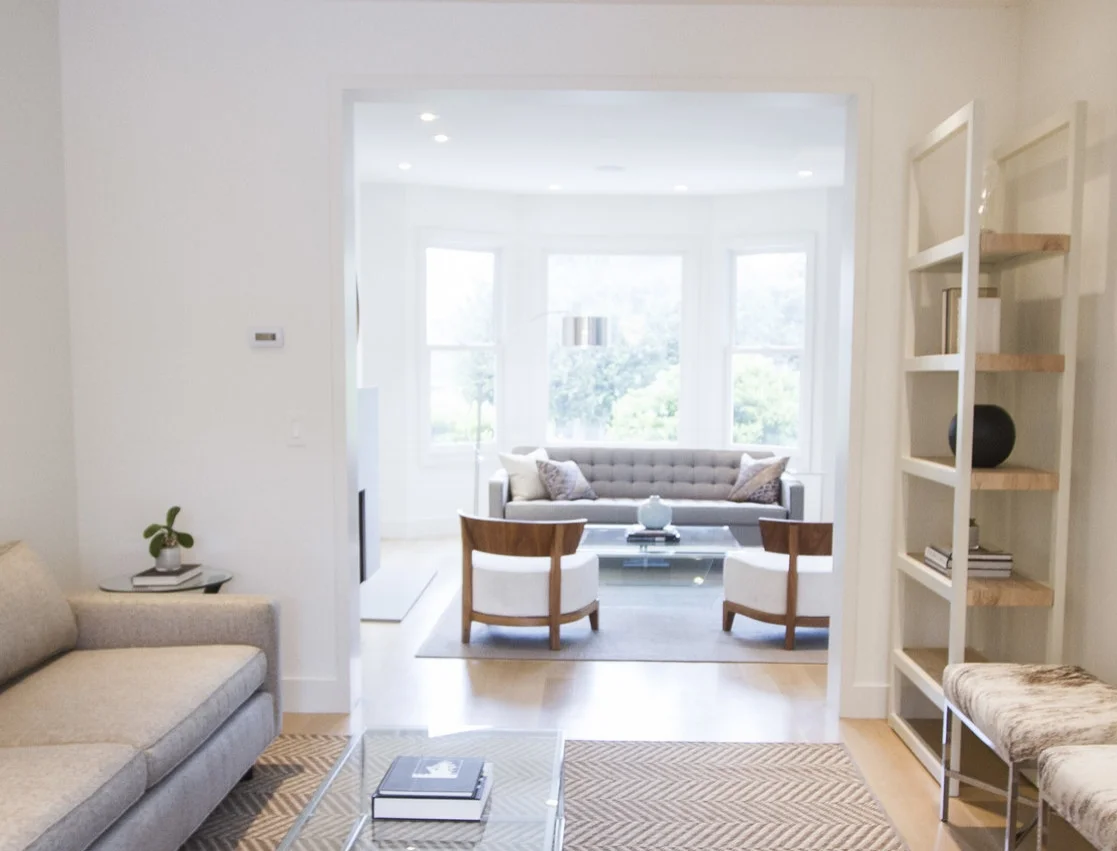 modern, light, living room, white, simple, midcentury modern 