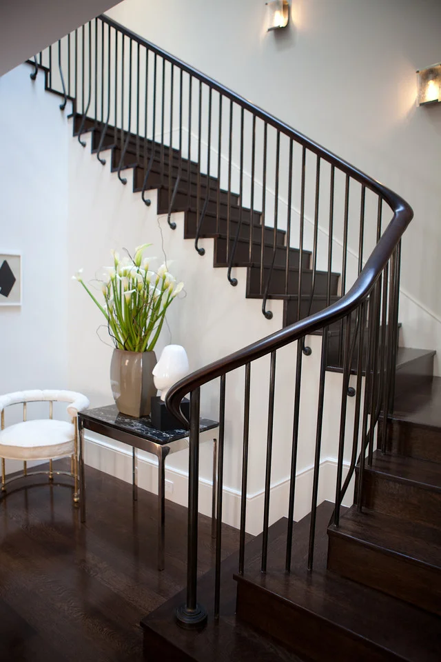 modern, textures, hardwood floors, traditional staircase, stair railing, spiral staircase 
