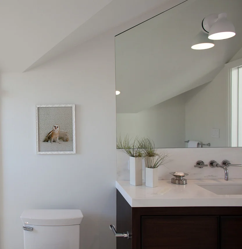 bathroom, modern bath, vanity, shower, sink, faucet