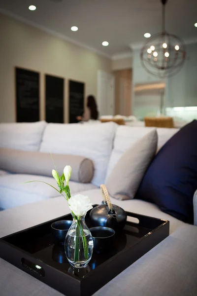 living room, detail, family room, accessories, tray, couch, sofa